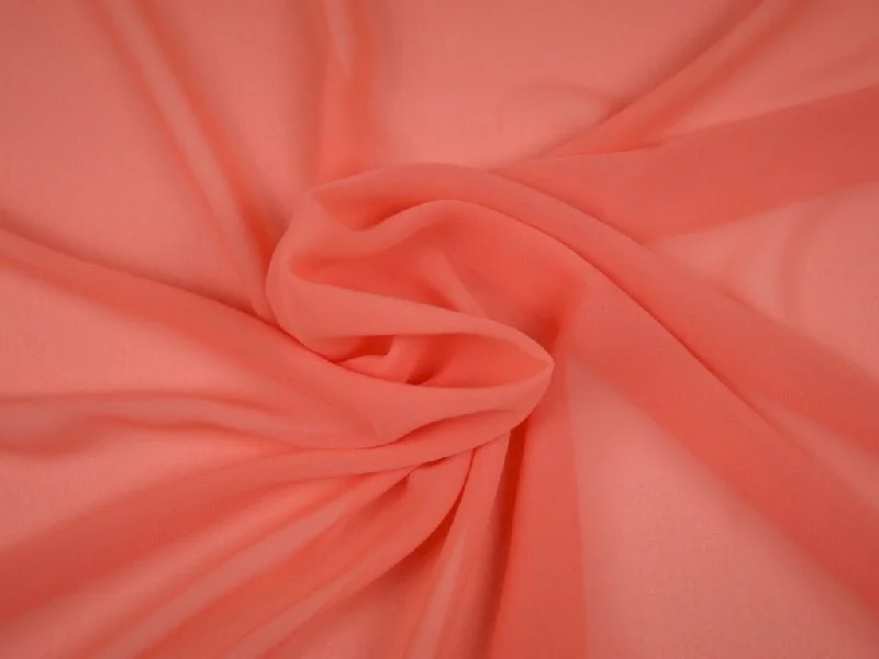 Dark Peach Plain Chinon Chiffon Fabric