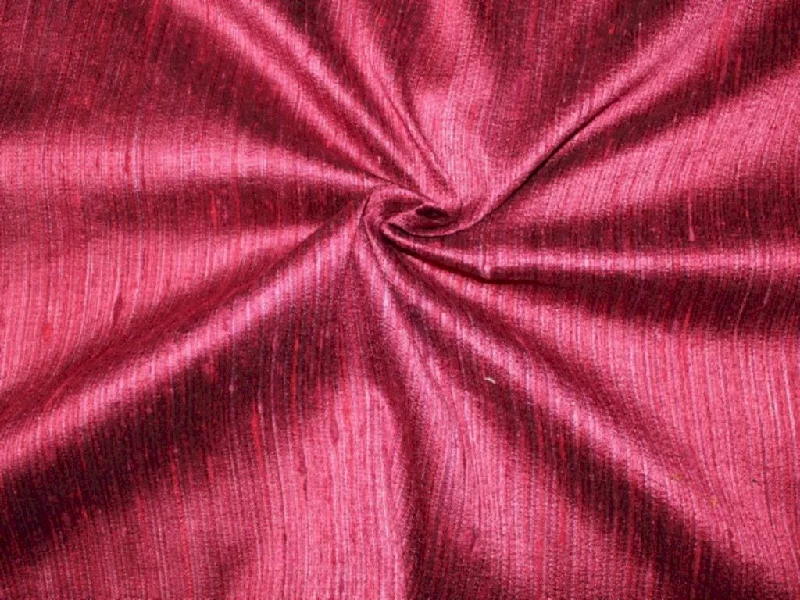 Dark Pink Plain Bangalore Raw Silk Fabric