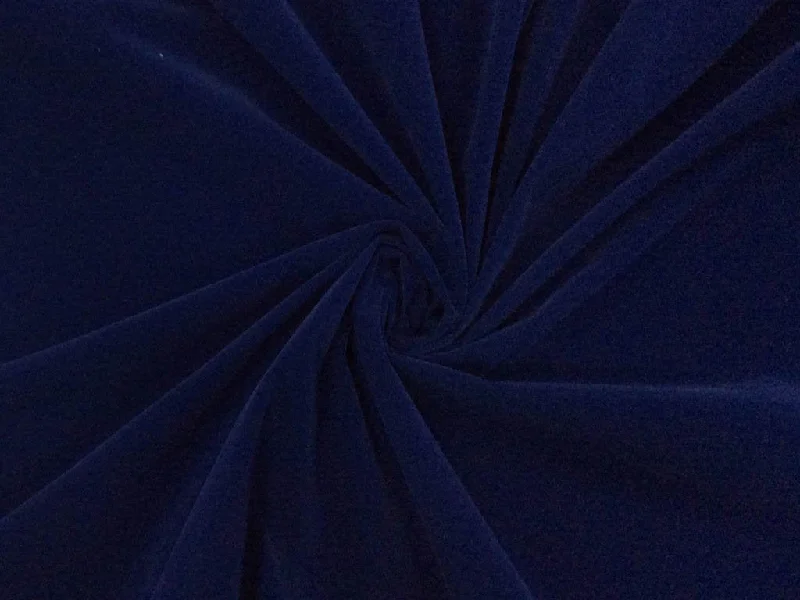 Deep Blue Plain Ribbed Velvet Fabric