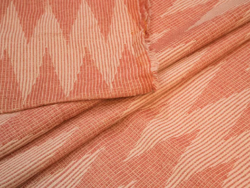 Dull Orange Chevron Cotton Jacquard Fabric