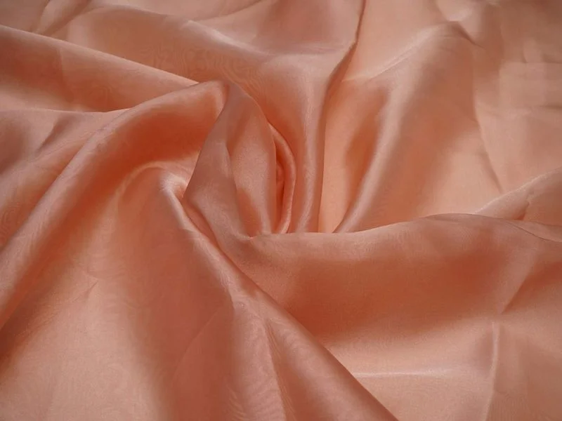 Dusty Peach Plain Viscose Organza Fabric