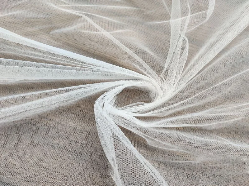 White Plain Dyeable Mono Net Fabric