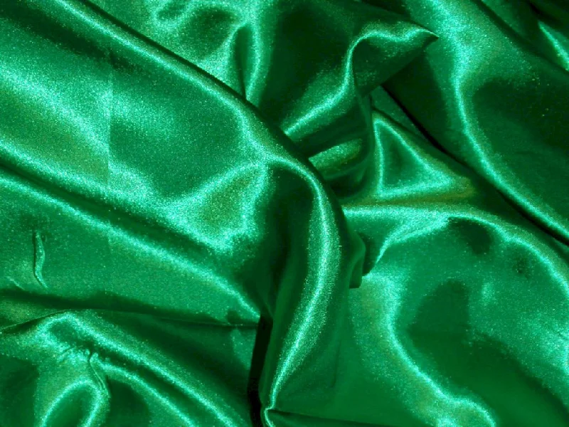 Emerald Green Silky Plain Japan Satin Fabric