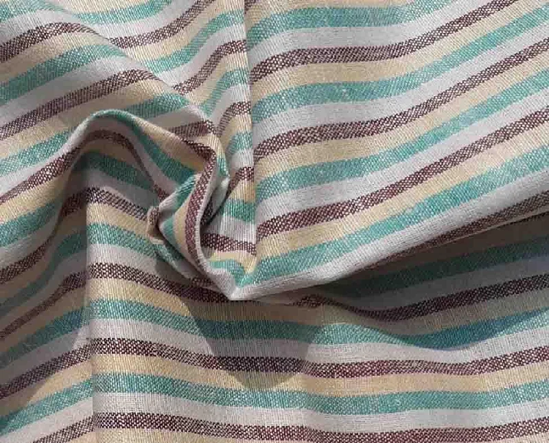 Multicolour Stripes Handloom Cotton Fabric