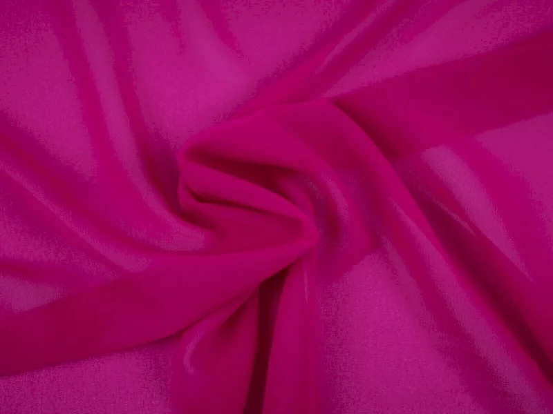 Fuchsia Pink Plain Chinon Chiffon Fabric