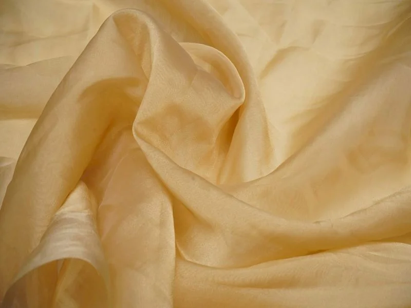 Golden Plain Viscose Organza Fabric