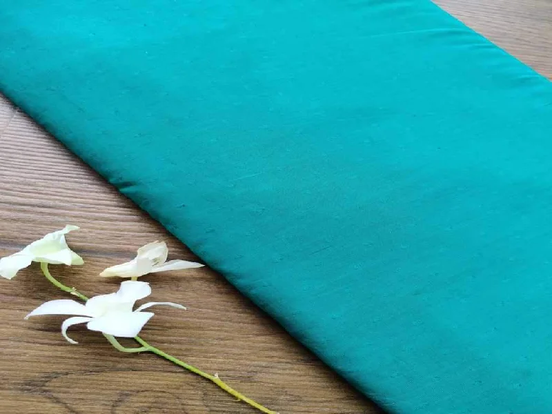 Green Self Weaved Plain Cotton Fabric