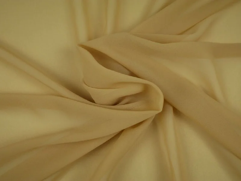 Honey Beige Plain Chinon Chiffon Fabric