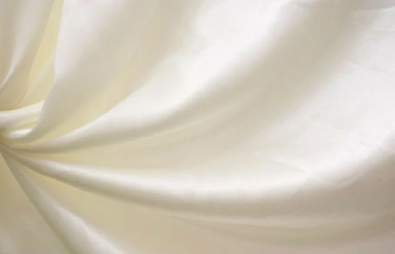 Ivory White Plain Crepe Satin Fabric