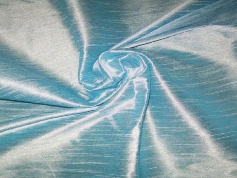 Light Blue Plain Bangalore Raw Silk Fabric