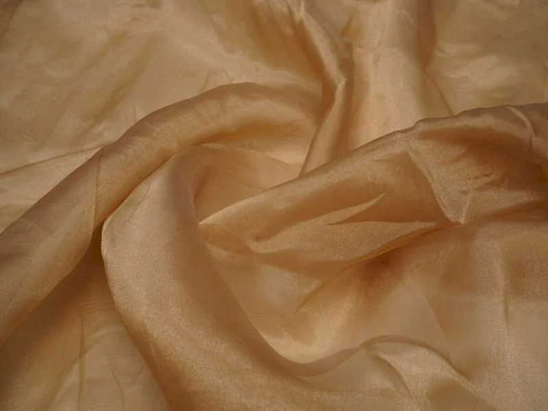 Light Brown Plain Viscose Organza Fabric