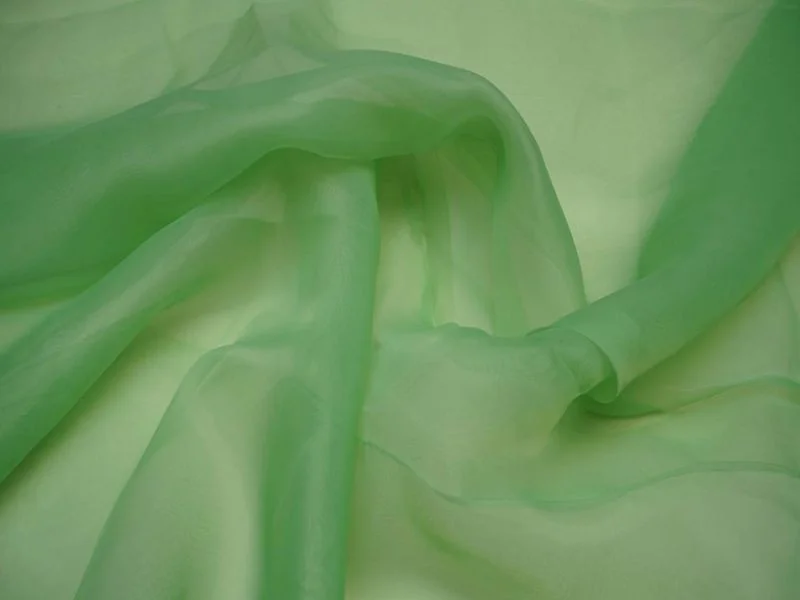 Light Green Plain Viscose Organza Fabric