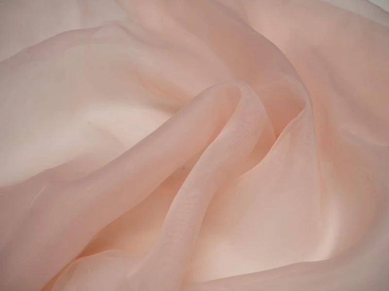 Light Pink Plain Viscose Organza Fabric