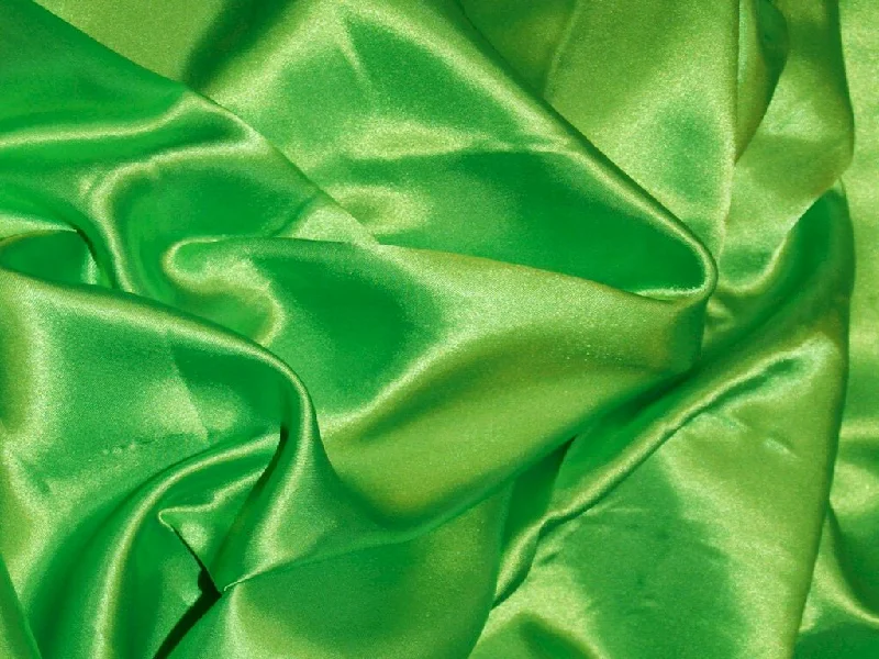 Lime Silky Plain Japan Satin Fabric