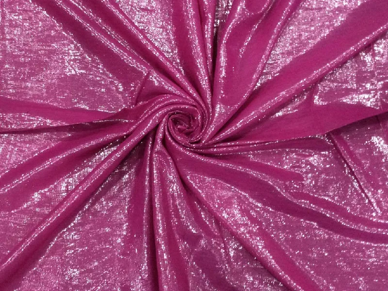 Magenta Pink Plain Lurex Cotton Fabric