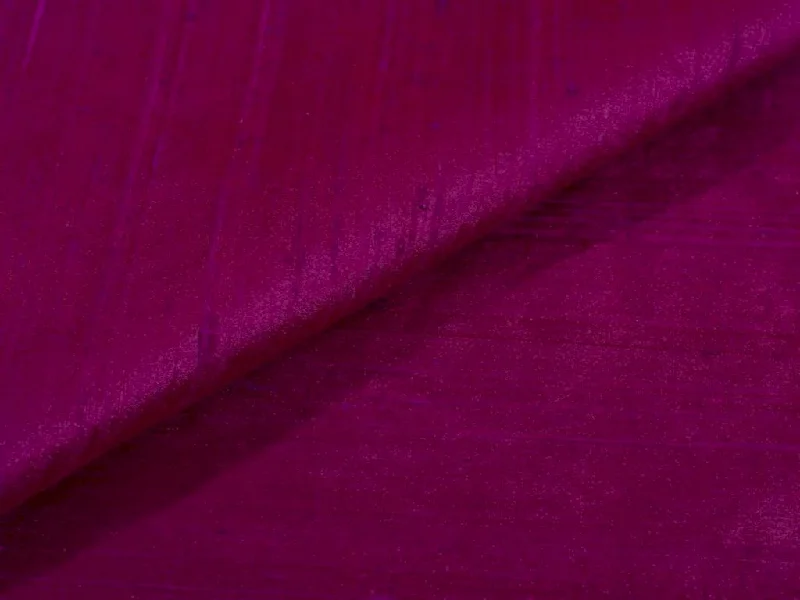 Magenta Pink Plain Bangalore Raw Silk Fabric