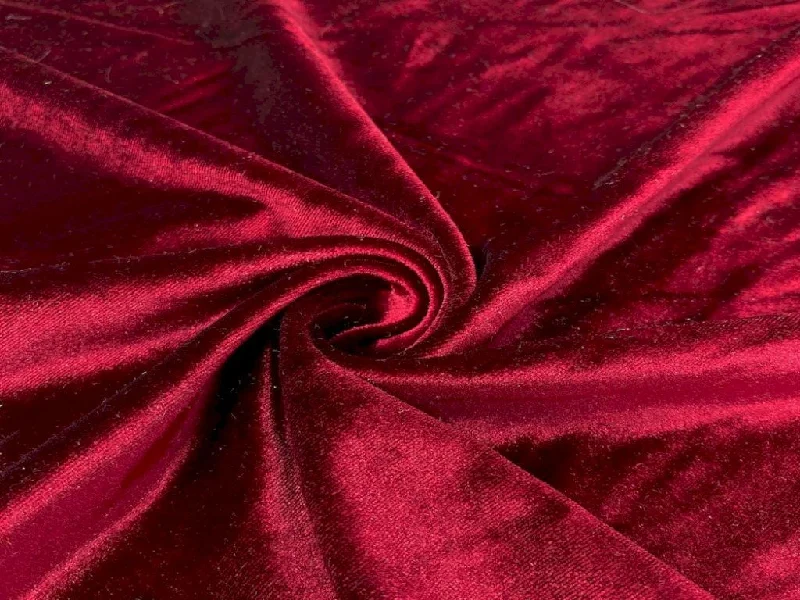 Maroon Plain Micro Viscose Velvet Fabric