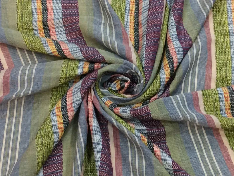 Multicolour Stripes Jacquard Cotton Fabric