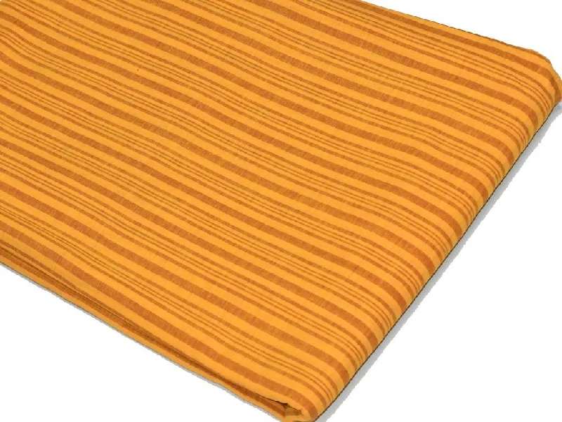 Mustard Yellow Stripes Handloom Cotton Fabric