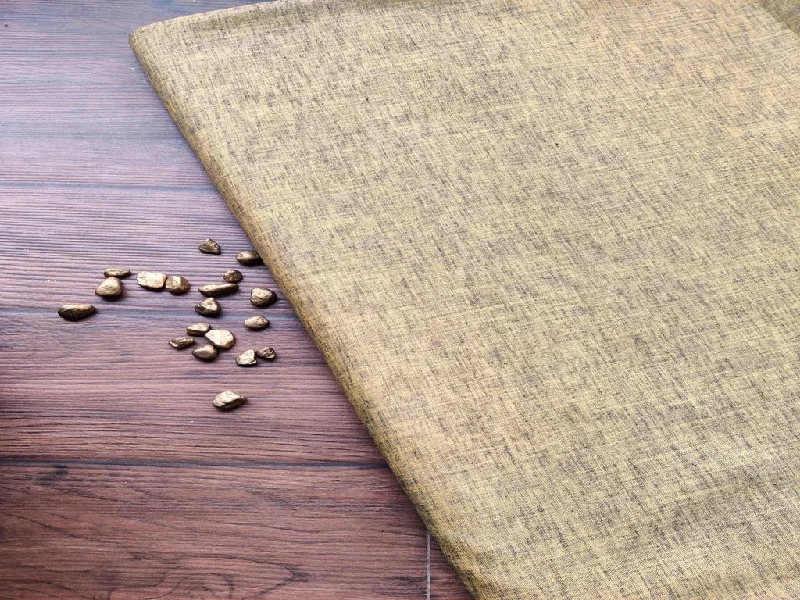 Mustard Yellow Blue Textured Premium Linen Fabric