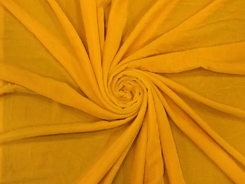 Mustard Yellow Plain Micro Velvet Fabric