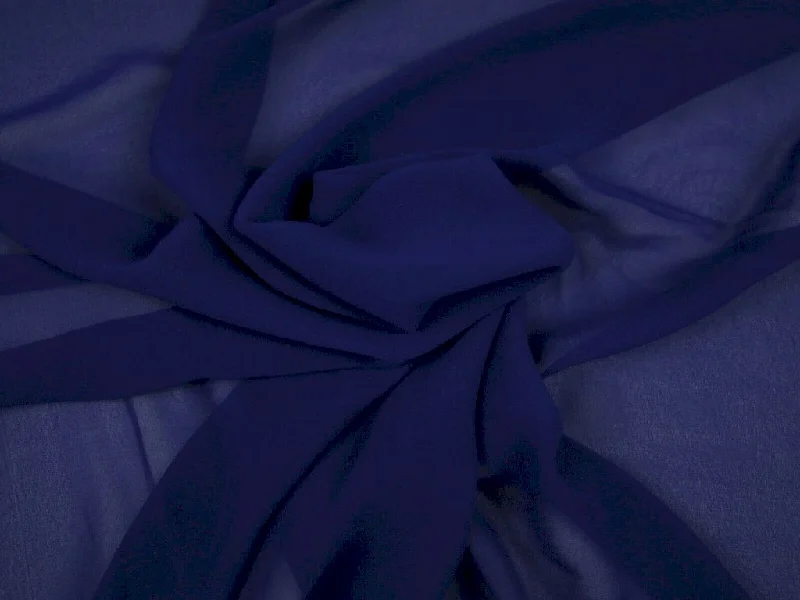 Navy Blue Plain Chinon Chiffon Fabric