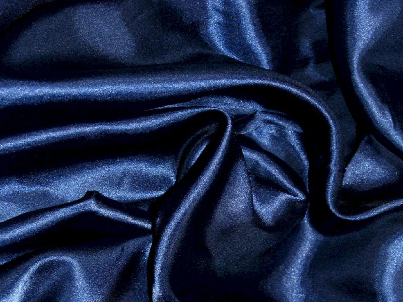 Navy Blue Silky Plain Japan Satin Fabric