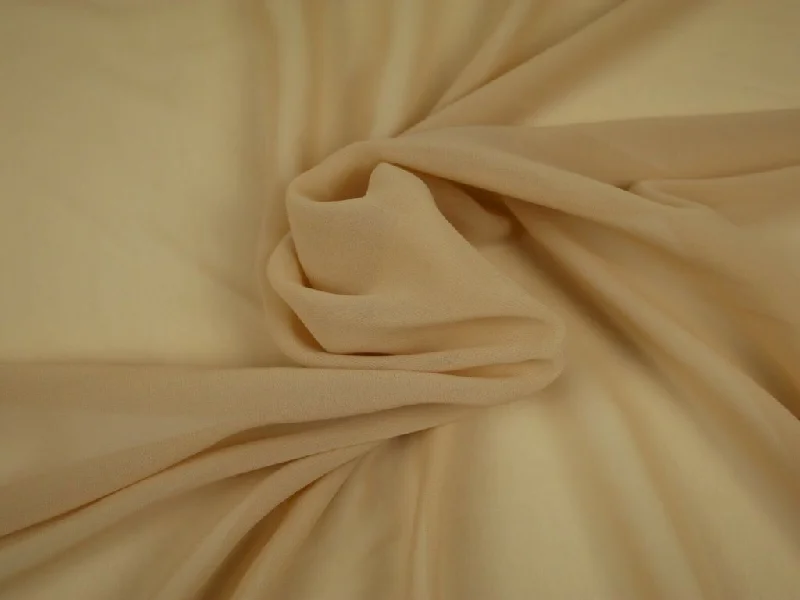 Nude Golden Plain Chinon Chiffon Fabric