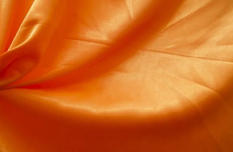 Orange Plain Crepe Satin Fabric