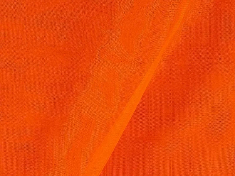 Orange Plain Net Fabric