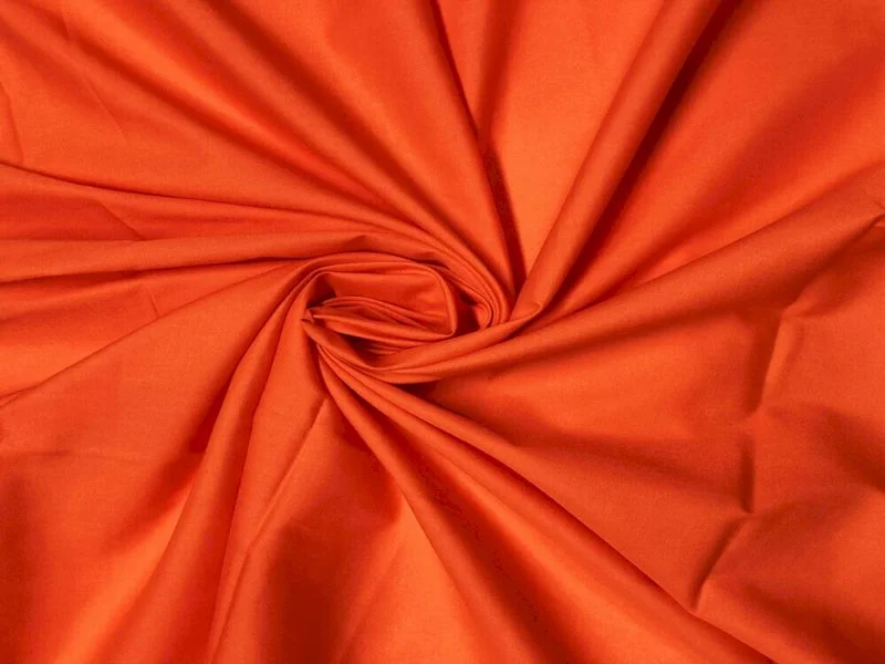 Orange Plain Pure Cotton Poplin Fabric