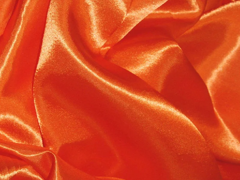 Orange Silky Plain Japan Satin Fabric