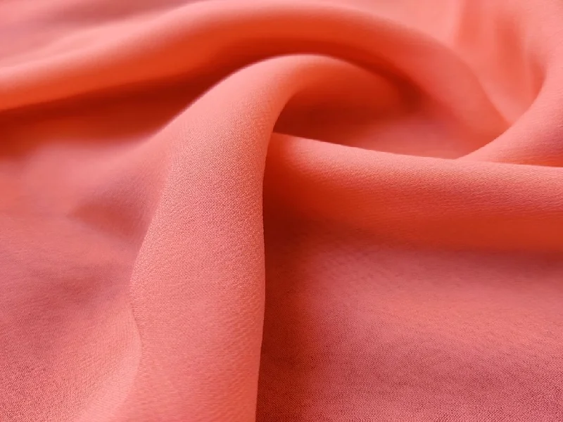 Peach Plain Fine Quality Georgette Fabric