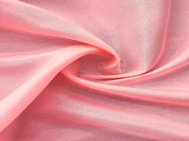 Rose Peach Plain Semi Silk Fabric