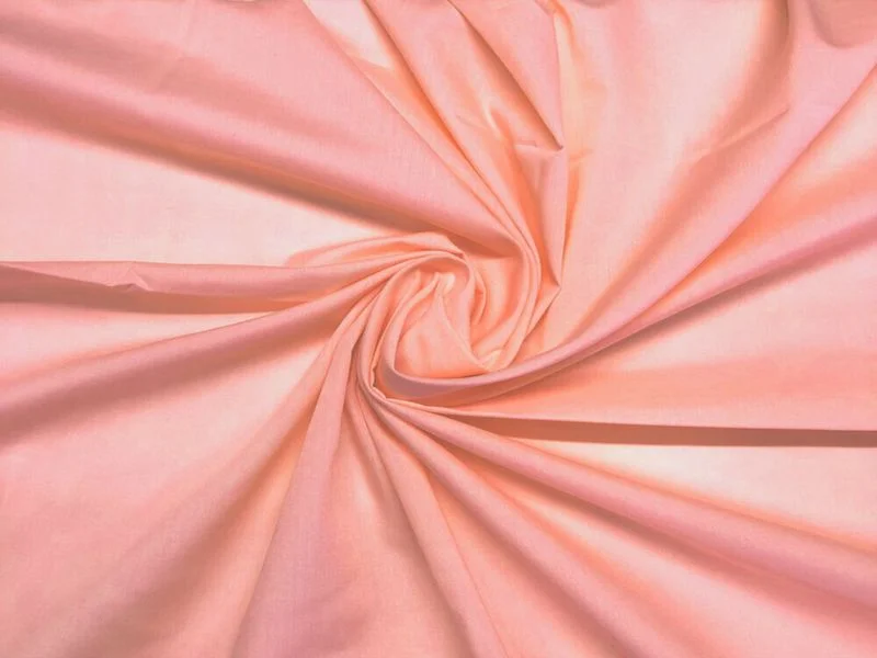 Peach Pink Plain Pure Cotton Poplin Fabric