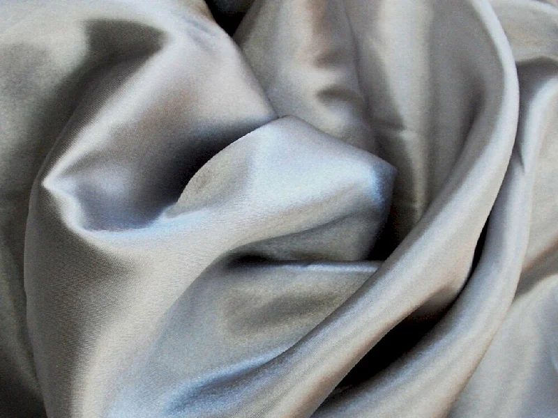 Pewter Gray Silky Plain Japan Satin Fabric