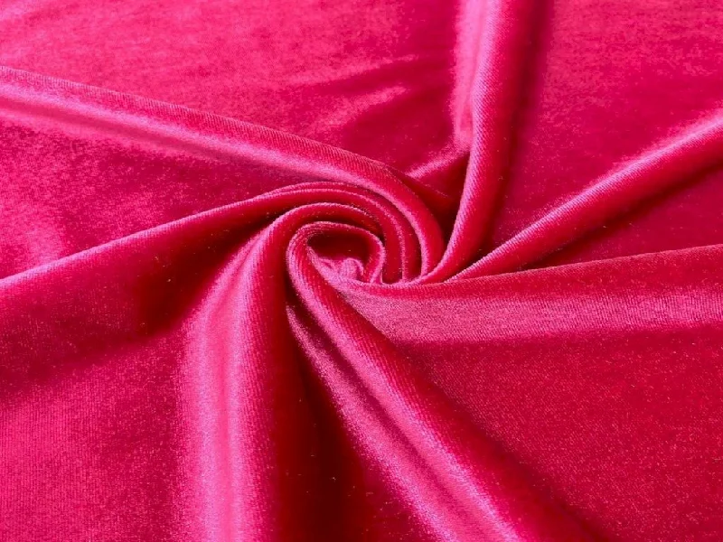 Pink Plain Viscose Micro Velvet Fabric