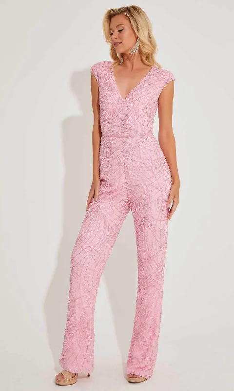 Primavera Couture 4275 - Beaded V-Neck Jumpsuit