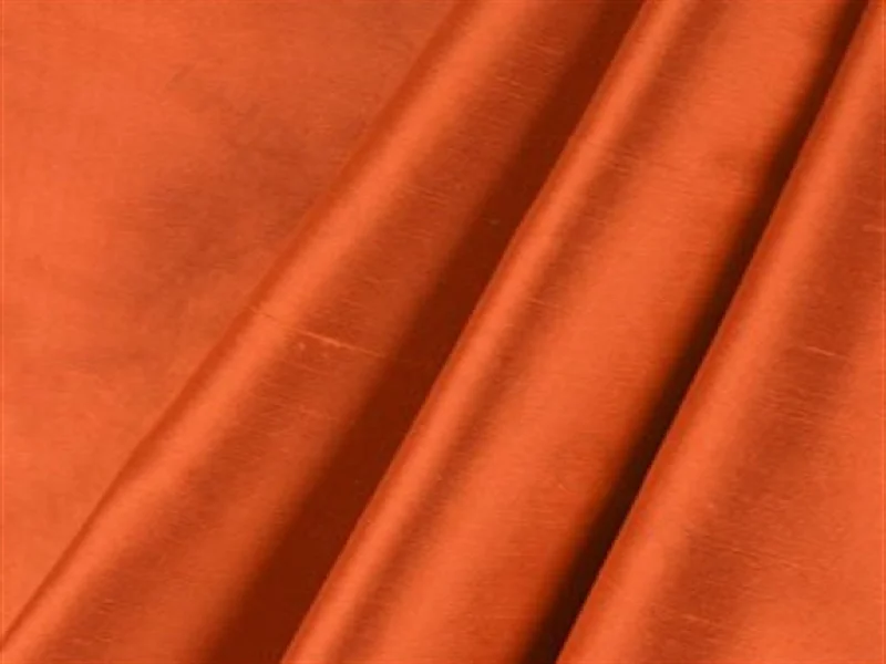 Rust Orange Persian Paper Silk Fabric