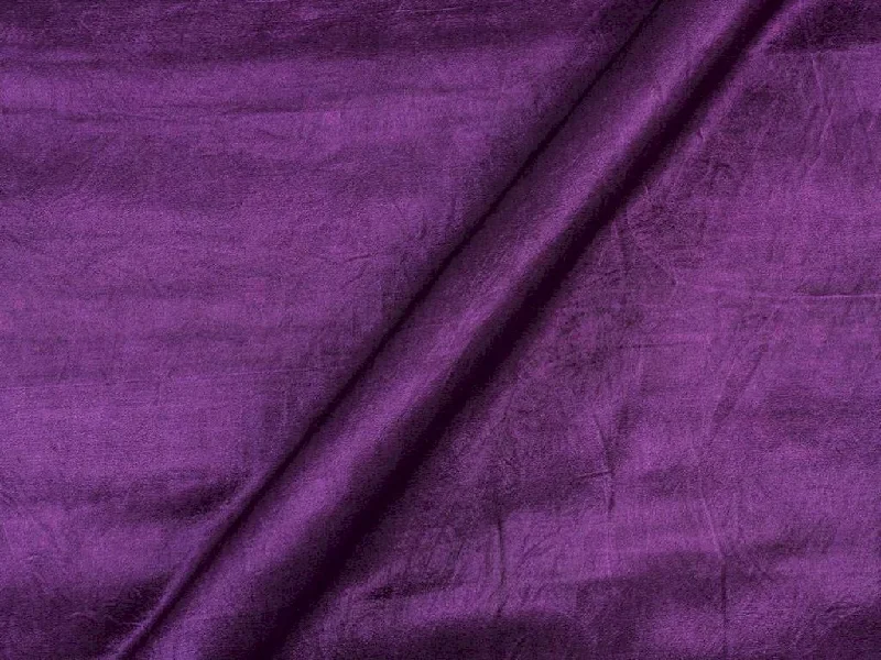 Purple Plain Gaji Silk Fabric