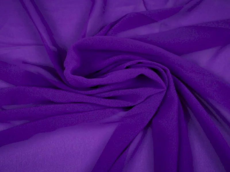 Purple Plain Chinon Chiffon Fabric