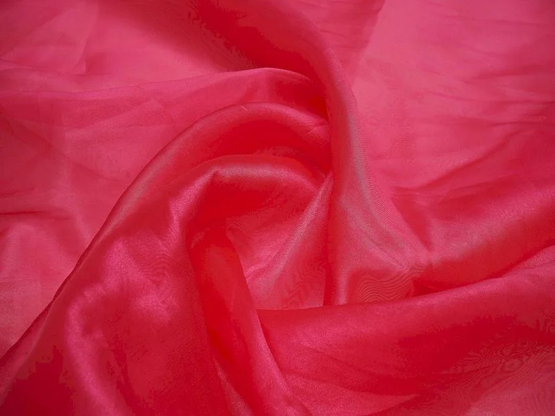 Rani Pink Plain Viscose Organza Fabric