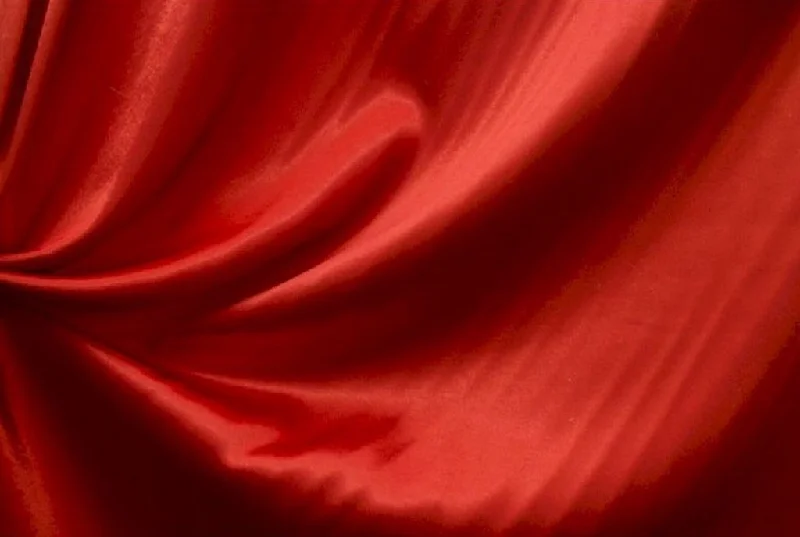 Red Plain Crepe Satin Fabric