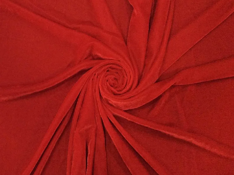 Red Plain Micro Velvet Fabric