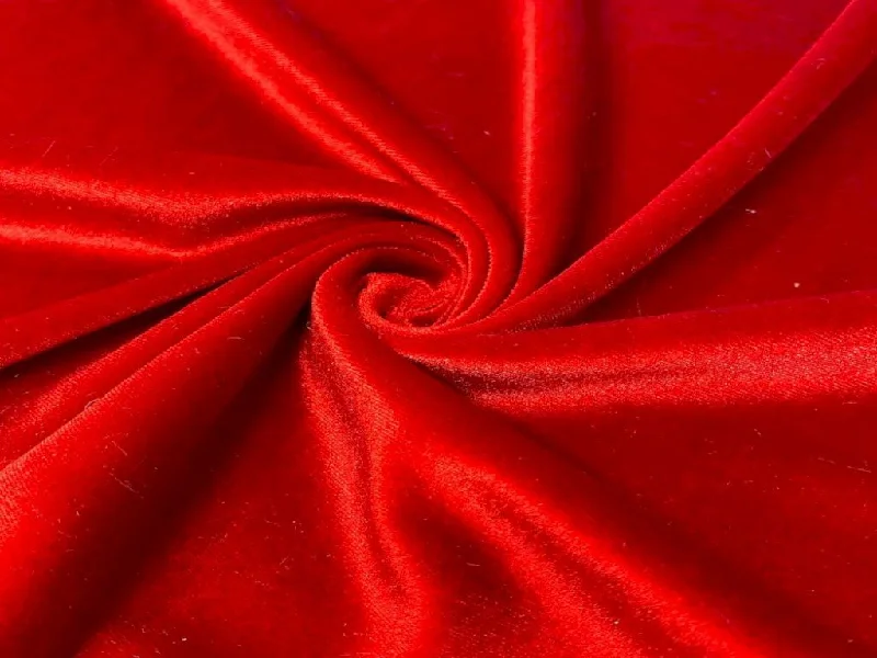 Red Plain Micro Viscose Velvet Fabric