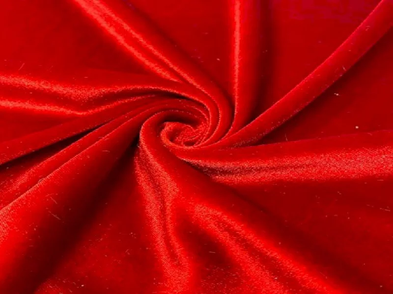 Red Plain Viscose Micro Velvet Fabric