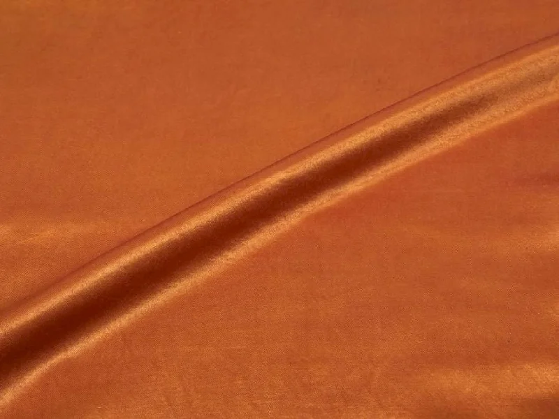 Rust Orange Plain Gaji Silk Fabric