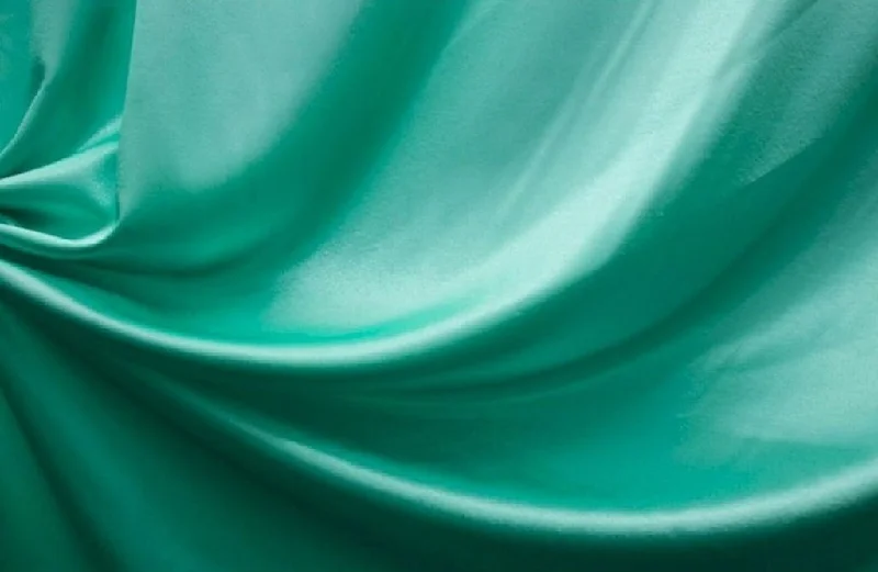 Sea Foam Blue Plain Crepe Satin Fabric