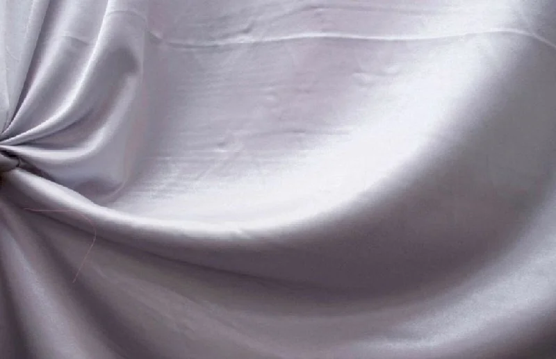 Silver Plain Crepe Satin Fabric