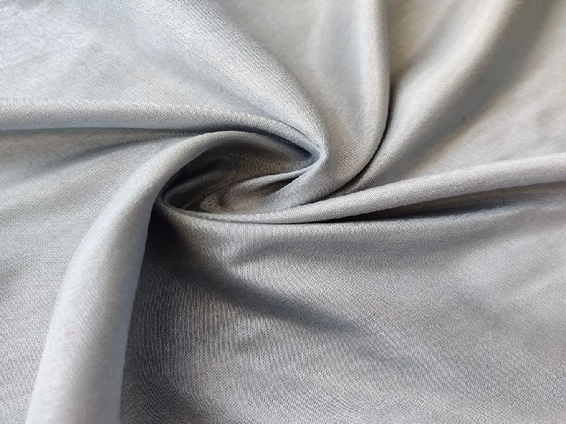 Silver Plain Rose Semi Silk Fabric